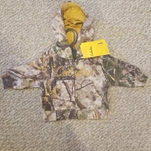 Cabela's 0-3M zip sweatshirt fits like nxt size up